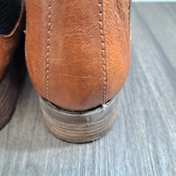 Nine West Casual Ankle Booties Women Brown Leather Slip On Ankle Boots Size 6.5M - Picture 8 of 9